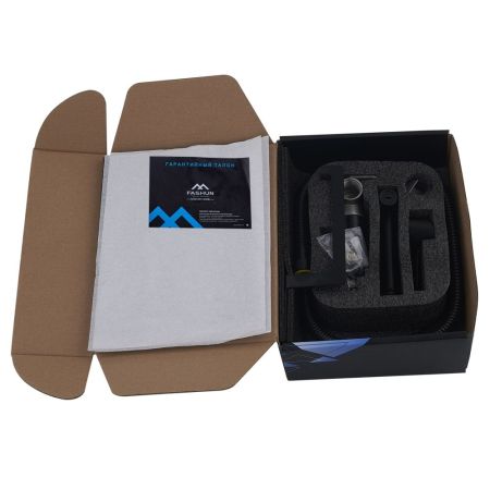 Гигиенический душ со смесителем и держателем туалетной бумаги FASHUN A57703-7, чёрный