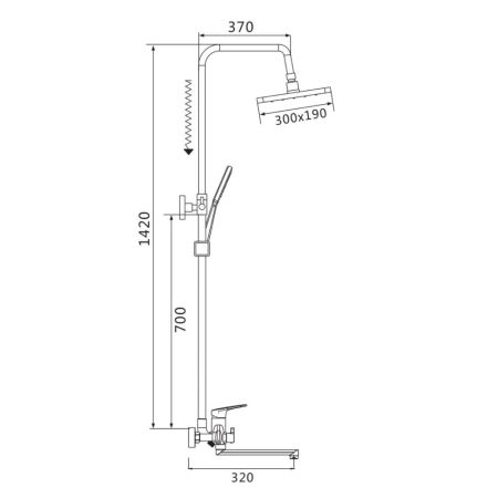 Душевая система Raffine F3685T, оружейная сталь