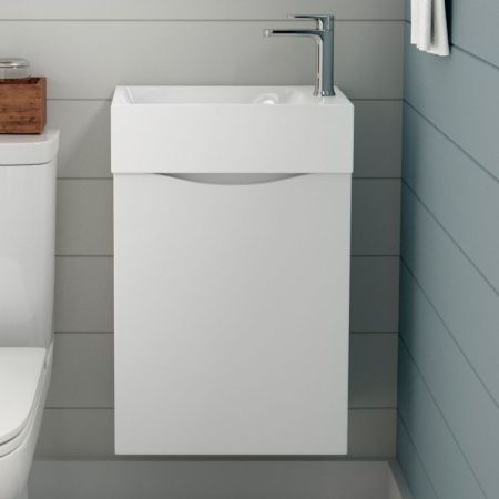 LIBERTY База под раковину подвесная с одной распашной дверцей, Bianco Lucido, 400x220x500, Liberty-400-1D-SO-BL-R, артикул Liberty-400-1D-SO-BL-R