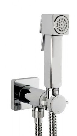 Гигиенический душ, Bossini, Cube-Brass, с прогрессивным смесителем, шланг-есть, длина шланга, мм-1250, держатель-есть, материал-латунь, цвет-хром, артикул E38001B.030