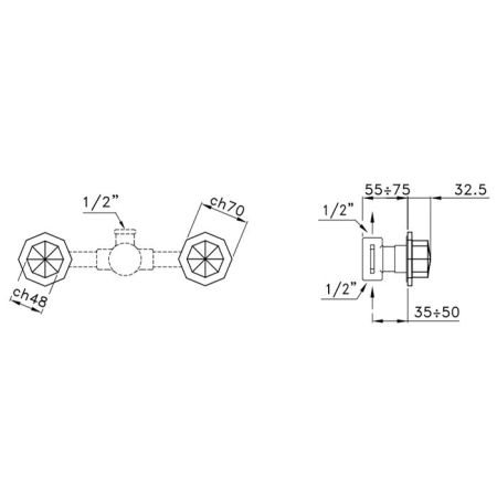 Stella Firenze Внешняя часть встраиваемого смесителя душа 3292TR, цвет: хром, артикул FI 01300 CR00