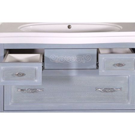 Тумба под раковину ASB-Woodline Модерн 105 Рошфор с белой патиной, артикул 11246