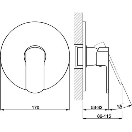 CISAL Roadster Внешняя часть встраиваемого однорычажного смесителя для душа, цвет хром, артикул RR00300021 Акция