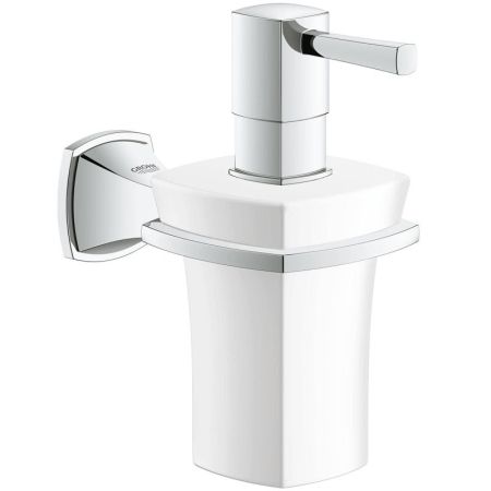 Дозатор жидкого мыла GROHE Grandera керамический, с держателем, хром (40627000), артикул 40627000