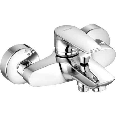 Смеситель для ванны и душа, Kludi, Pure&Solid, тип открывания воды-однорычажный, тип регулирования воды-керамический картридж, монтаж-настенный, отверстия для монтажа-2, вынос излива, мм-150, автоматическое переключение душ/ванна, отвод для душа G 1/2, цв, артикул 346810575