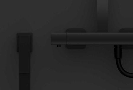 душевые стойки Vincea Душевая стойка Next VSFS-1N0TMB термостатическая без излива, 25см верх душ, черный,, артикул VSFS-1N0TMB