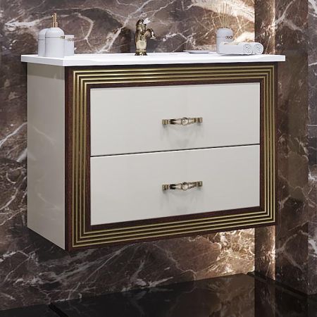 Тумба с раковиной Карат 80 Opadiris Бежевый/золото