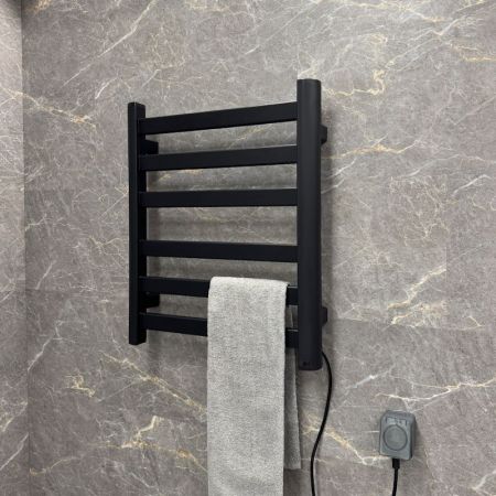 Полотенцесушитель электрический Fixsen BASIC 600х500 FX-7400B, черный, артикул FX-7400B