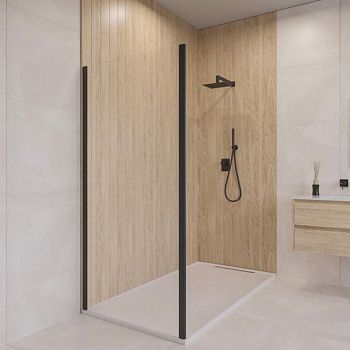 Боковая панель к душевому углу из стекла, универсальная RGW Z-050-5B черная (900)