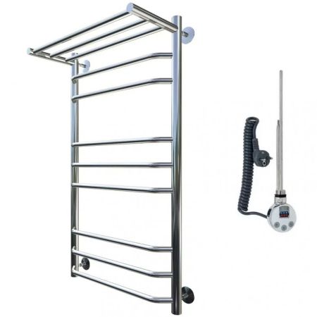 Электрический полотенцесушитель Тругор Браво 3 элТЭН 100x40 с полкой Хром, артикул Браво3/элТЭН10040П