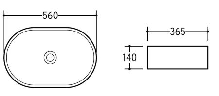 Раковина TENARO с установкой на столешницу овальной формы 700-024B, артикул 700-024B
