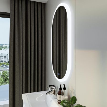 Зеркало Бриклаер Вега 55 овал, голосовое управление, сенсор на зеркале, подогрев, артикул 4627125415715