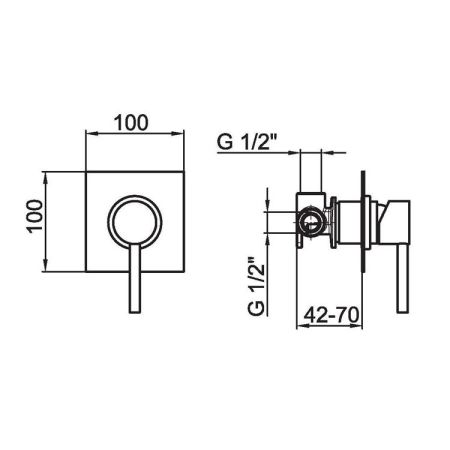 Смеситель для душа встраиваемый Webert Elio EL880101345, никель, артикул EL880101345