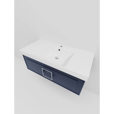 Тумба под раковину подвесная La Fenice Cubo FNC-01-CUB-BG-100, синяя, артикул FNC-01-CUB-BG-100