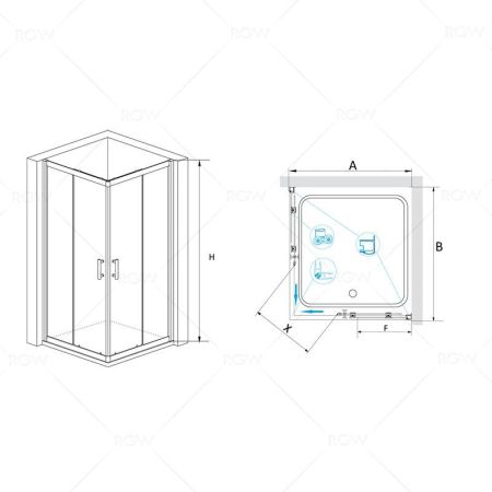 Душевой уголок RGW PA-31 (800x800, Прозрачное)