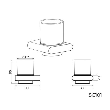 Стакан для ванной комнаты Knotlor SC101BL, черный, артикул SC101BL