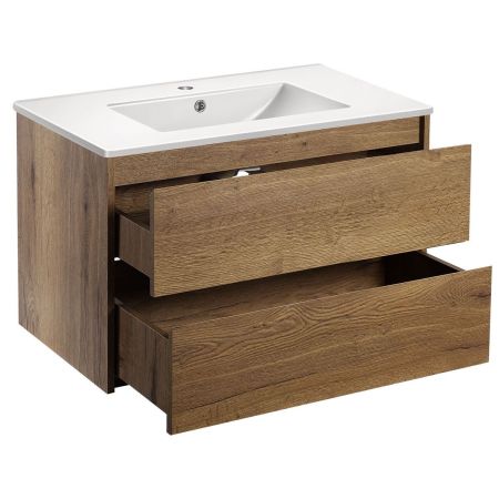 База под раковину Gio 800 подвесная, 2 выкатных ящика soft-close, T.Oak, артикул VMC-2G800TO