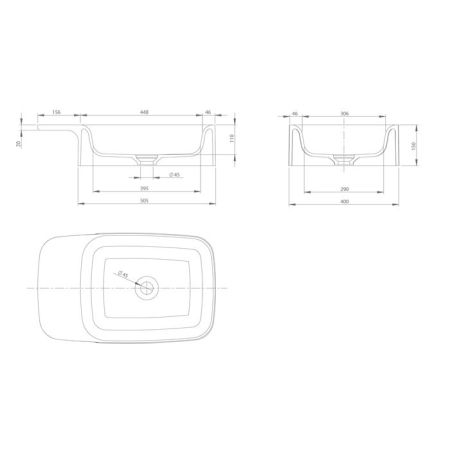 KNIEF Pride Раковина настольная  67х40х15 см, без отв под смеситель, цвет белый матовый, артикул 0600-073-01