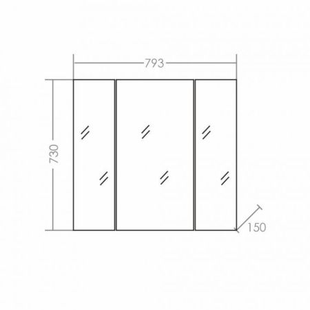 Зеркальный шкаф "Стандарт 80" трельяж фацет