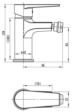 Смеситель для биде Esko BT45B, черный