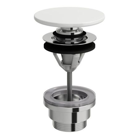 LAUFEN Донный клапан клик-клак для раковины с крышкой из материала SaphirKeramik, цвет белый, артикул 8.9819.2.000.000.1