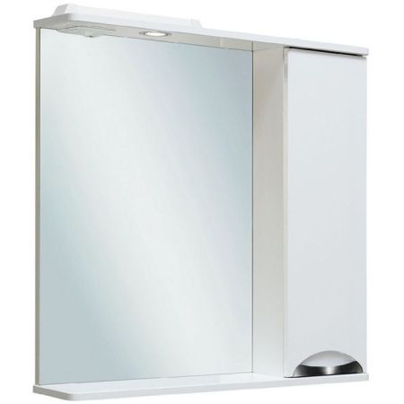 Зеркало со шкафом Runo Барселона 75 R 4620750023379 с подсветкой Белое
