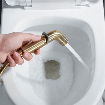 Гигиенический душ со смесителем Shevanik S4705G-1, золотой сатин