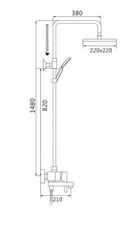 Душевая система Shevanik S8636, хром, артикул S8636