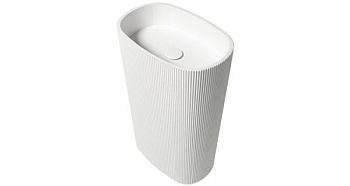 Zenon Olympia, напольная раковина закругленной формы с рельефом, 55х36хh85 см, цвет белый матовый