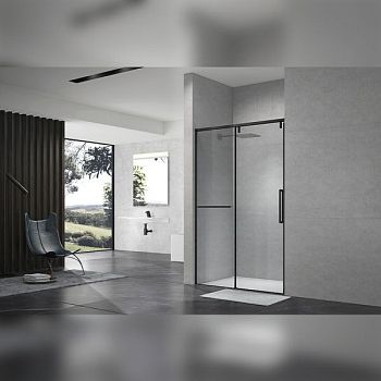 Душевая дверь в нишу Terminus Альба 140х220, черный