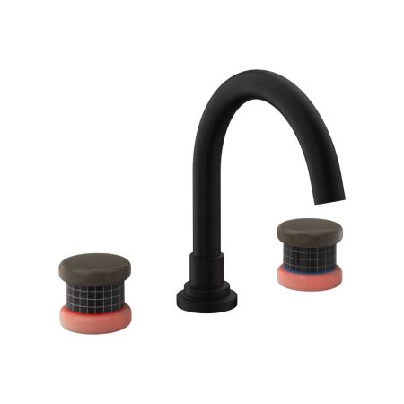 Nicolazzi Festival  Смеситель для раковины на 3 отв, цвет: NEM+ручки FEHY005+FEHY006, артикул S2228DNEM+FEHY005+FEHY006