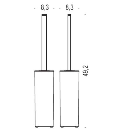 Colombo Basic Q Ёршик с колбой напольный 49.2см, цвет: хром, артикул B3706.CR