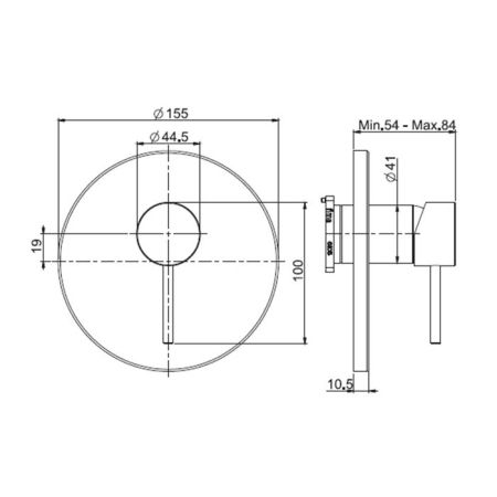 Смеситель для душа, Fima Carlo Frattini, Spillo Up, тип открывания воды-однорычажный, тип регулирования воды-керамический картридж, монтаж-настенный встраиваемый, отверстия для монтажа-1, внутренняя часть-необходимо заказать, цвет-черный матовый, артикул F3039X1NS