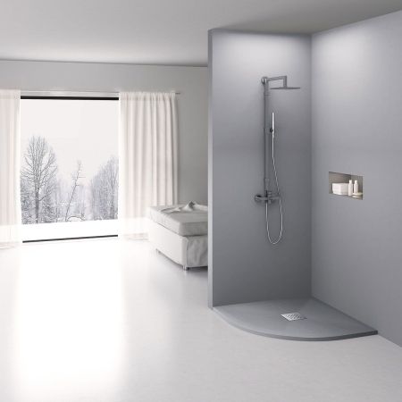 Поддон для душа из искусственного камня VST-4SQ9090G, 900*900*25, серый, артикул VST-4SQ9090G