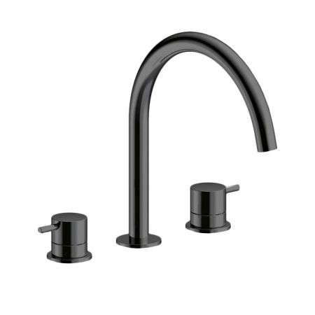 Смеситель для раковины, Almar, тип открывания воды-вентильный, тип регулирования воды-керамический картридж, монтаж-на раковину/столешницу, отверстия для монтажа-3, высота, мм-261, вынос излива, мм-221, тип излива-неподвижный, донный клапан-отсутствует, т, артикул E214004.AB