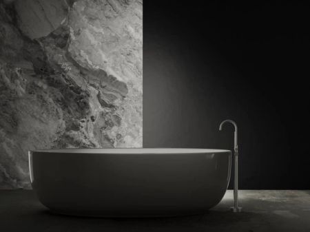 Смеситель для ванны напольный Knotlor SS-27, сатин, артикул SS-27