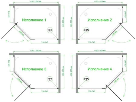 Душевой уголок Royal Bath RB 1290TR-C-CH  90х120х200 (матовое), артикул RB1290TR-C-CH