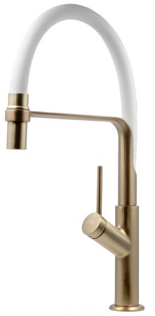 Смеситель для кухни, гибкий излив ,белый, Gold, артикул: K50GW, артикул K50GW