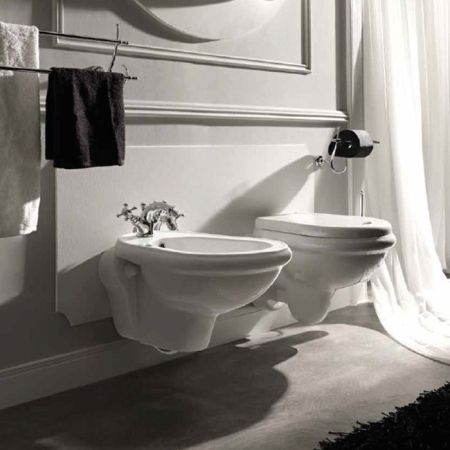 KERASAN Retro Биде подвесное  52*38см с 1 отв. под смеситель, цвет белый, артикул 102601*1