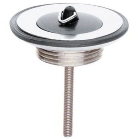 Донный клапан, Kludi, универсальный, 1 1/4", с пробкой, форма крышки-круглая, диаметр крышки, мм-63, фильтр вентиля-хромированная никелированная сталь, нижняя часть с резьбой-никелированная латунь, материал пробки-резина, цвет-хром/черный, артикул 1041135-00