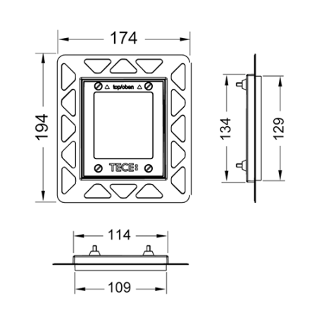 Монтажная рама, TECE, TECEsquare, для установки стеклянных панелей TECEsquare Urinal на уровне стены, ширина, мм-174, длина, мм-194, цвет-белый, артикул 9242646