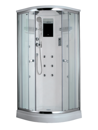 Душевая кабина Timo Lux T-7701 100x100 профиль Хром стекло прозрачное, артикул T-7701