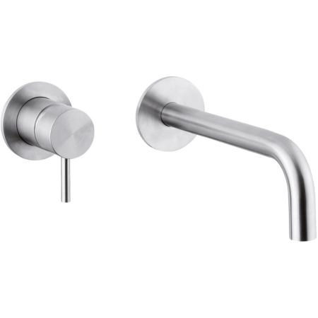 HUBER Lynox Смеситель для раковины на 2 отверстия из стены, излив 300мм, нержавеющая сталь, артикул LX002512D1