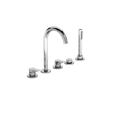 Fantini AL/23 Смеситель на борт ванны, 5 отв., излив 160мм, цвет: хром