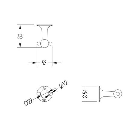 Devon New York Крючок двойной, хром, артикул NY113CR