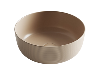 Раковина накладная круглая Элемент (Element) 356x356x135, цвет капучино матовый