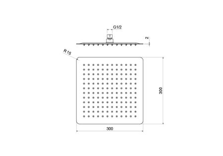 Квадратный верхний душ  300*300*2 мм AQUATEK AQ2074CR, артикул AQ2074CR
