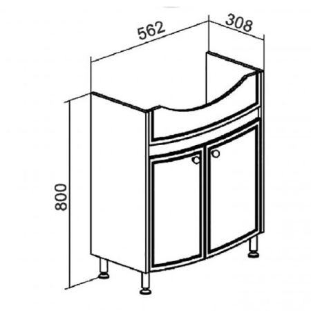Тумба под раковину Runo Аликанте 60 4620750021832 Скандинавский дуб Белая