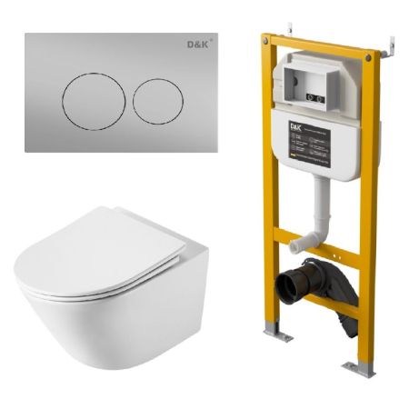 Комплект DQ унитаз DT1476516, инсталляция DI8050127, клавиша смыва DB1529002.2 (DS1471604), артикул DS1471604