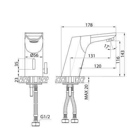 Смеситель для умывальника Iddis Pulse, сенсорный (PULSBS1i86), артикул PULSBS1i86